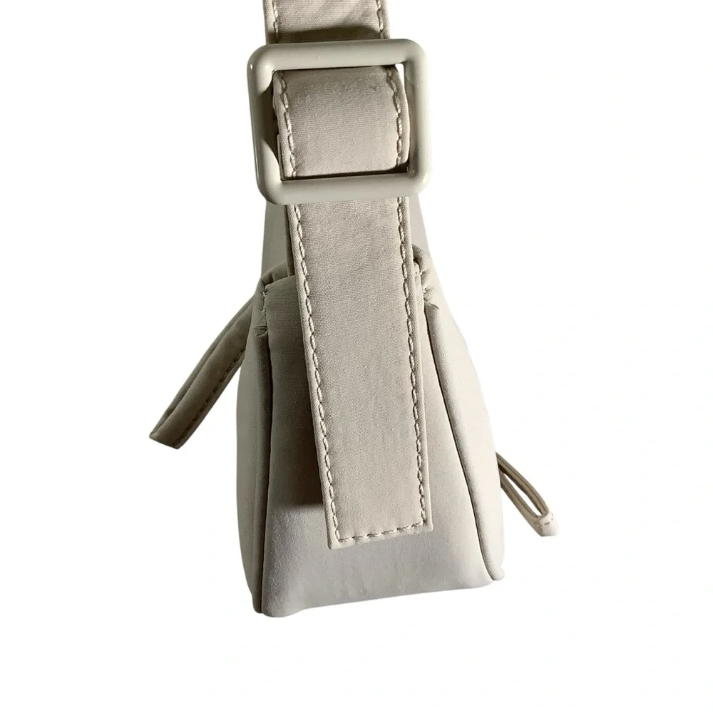 Beige Crescent Shoulder Bag